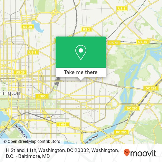 Mapa de H St and 11th, Washington, DC 20002