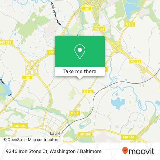 Mapa de 9346 Iron Stone Ct, Laurel, MD 20723
