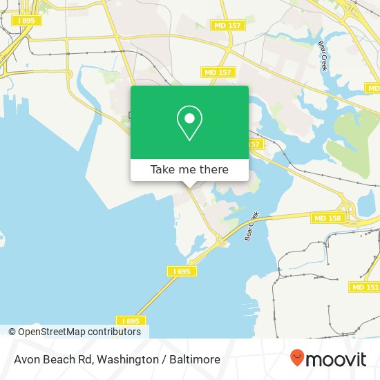 Mapa de Avon Beach Rd, Dundalk, MD 21222