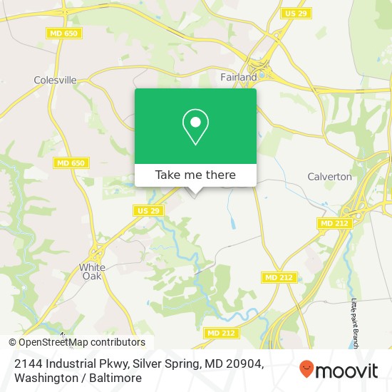 Mapa de 2144 Industrial Pkwy, Silver Spring, MD 20904