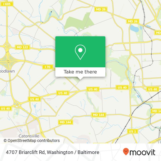 Mapa de 4707 Briarclift Rd, Baltimore, MD 21229