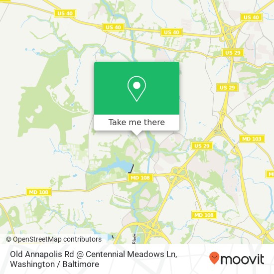 Old Annapolis Rd @ Centennial Meadows Ln, Ellicott City, MD 21042 map