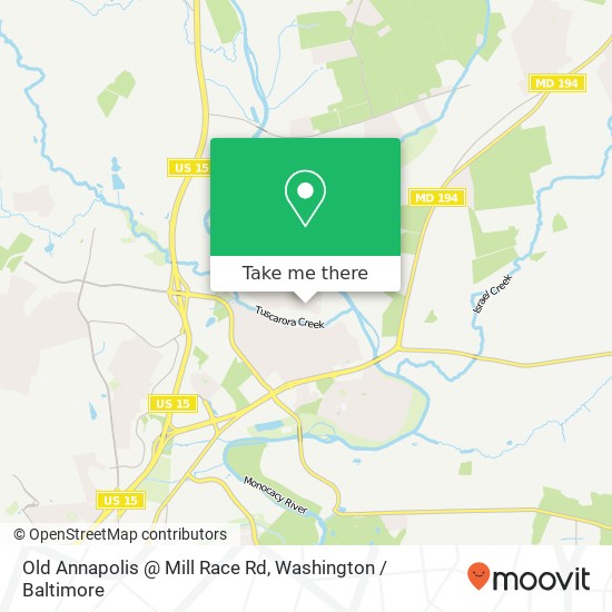 Old Annapolis @ Mill Race Rd, Frederick, MD 21701 map