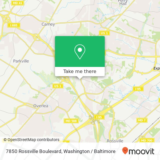 Mapa de 7850 Rossville Boulevard, 7850 Rossville Blvd, Nottingham, MD 21236, USA