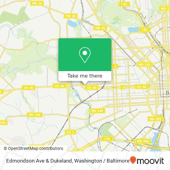Mapa de Edmondson Ave & Dukeland, Baltimore, MD 21216
