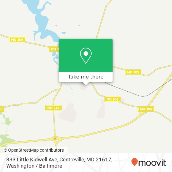 Mapa de 833 Little Kidwell Ave, Centreville, MD 21617