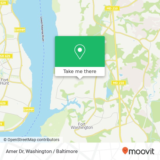 Mapa de Amer Dr, Fort Washington, MD 20744