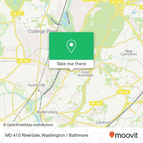 Mapa de MD 410 Riverdale, Riverdale, MD 20737