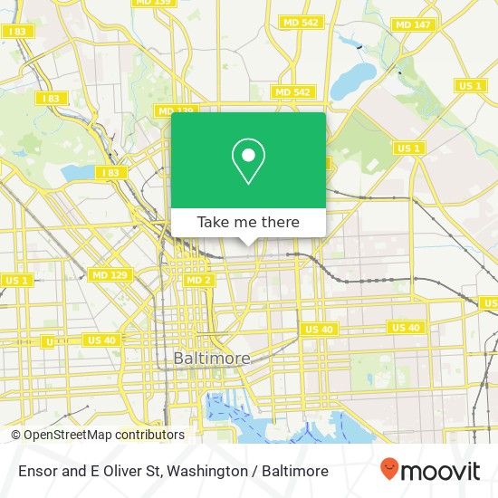 Mapa de Ensor and E Oliver St, Baltimore, MD 21202