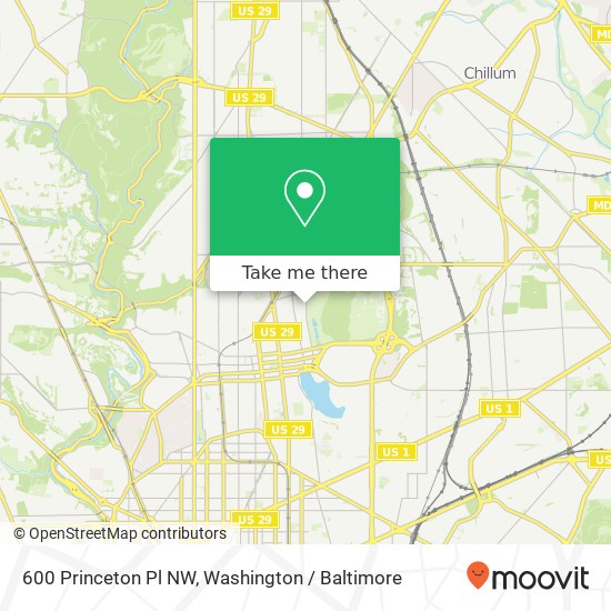 Mapa de 600 Princeton Pl NW, Washington, DC 20010