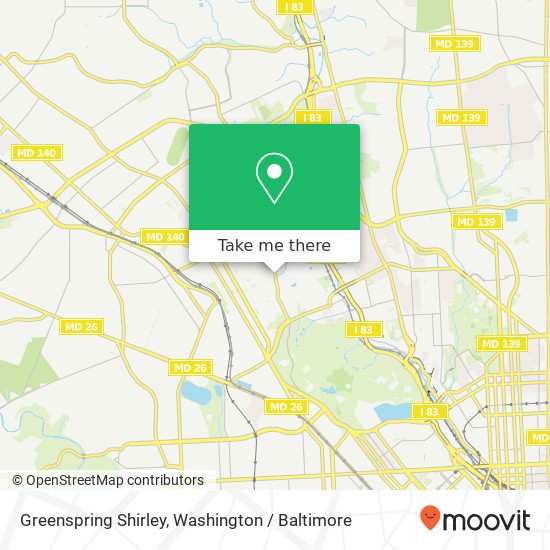 Mapa de Greenspring Shirley, Baltimore, MD 21215