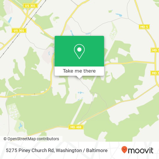 Mapa de 5275 Piney Church Rd, Waldorf, MD 20602