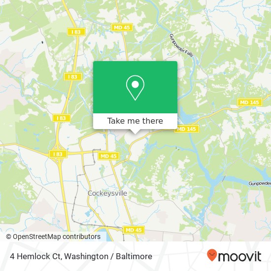 Mapa de 4 Hemlock Ct, Cockeysville, MD 21030