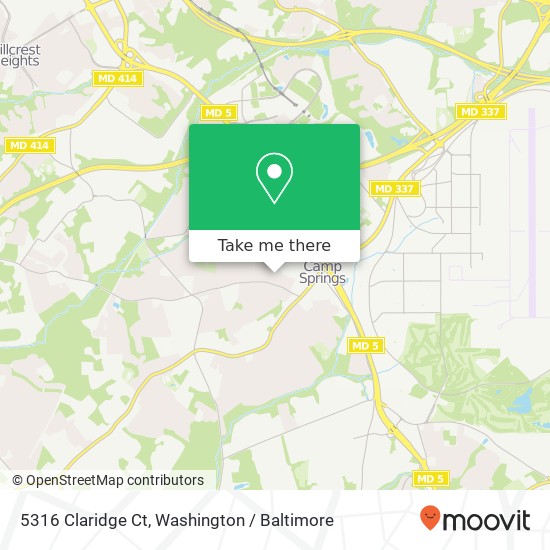 Mapa de 5316 Claridge Ct, Temple Hills, MD 20748