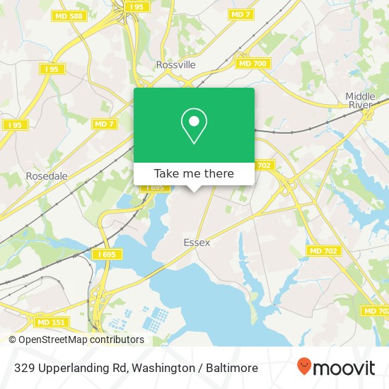 Mapa de 329 Upperlanding Rd, Essex, MD 21221