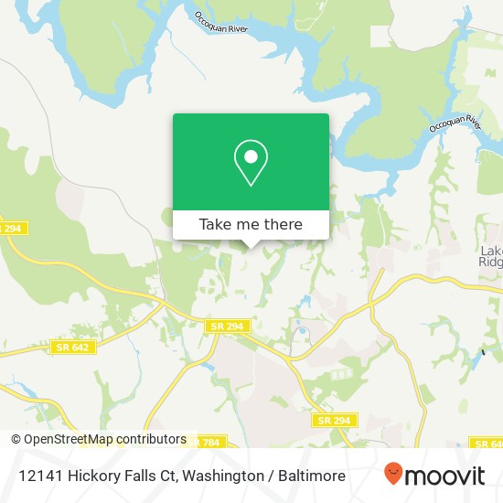 Mapa de 12141 Hickory Falls Ct, Woodbridge, VA 22192
