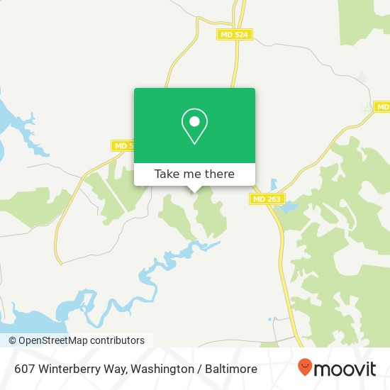 Mapa de 607 Winterberry Way, Huntingtown, MD 20639