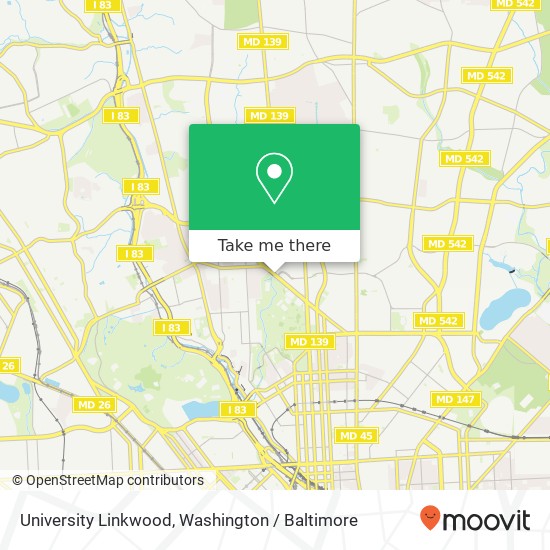 Mapa de University Linkwood, Baltimore, MD 21210