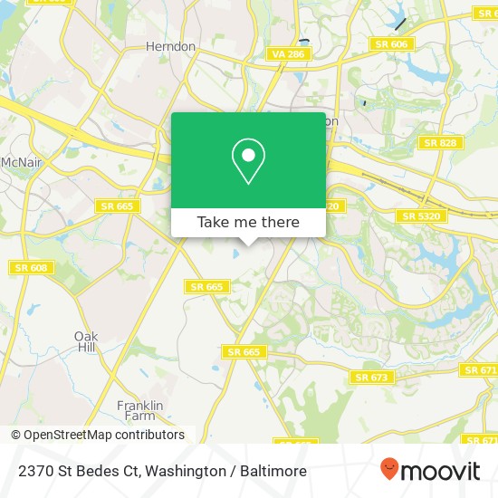 Mapa de 2370 St Bedes Ct, Reston, VA 20191