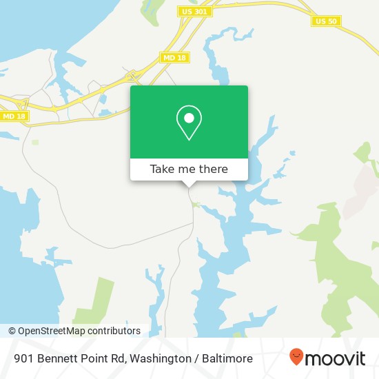 Mapa de 901 Bennett Point Rd, Queenstown, MD 21658