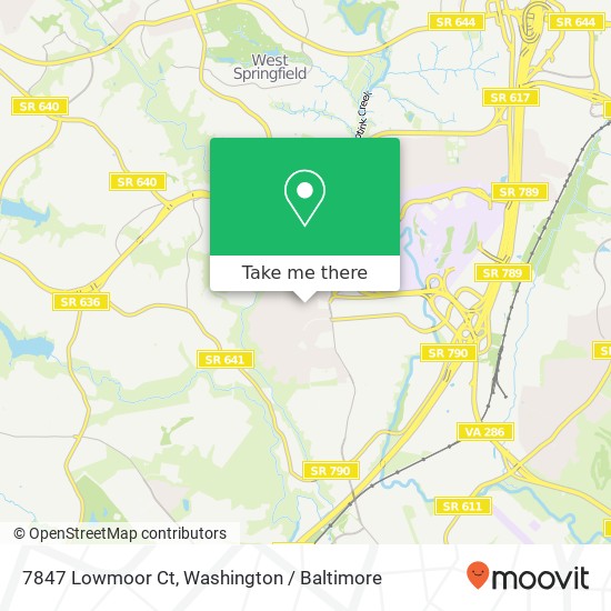 Mapa de 7847 Lowmoor Ct, Springfield, VA 22153