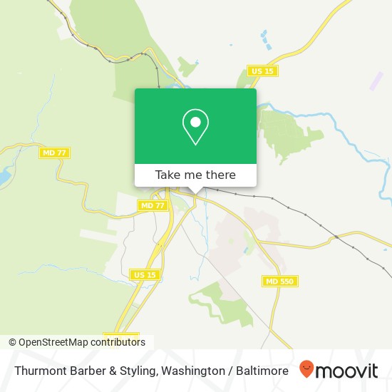 Thurmont Barber & Styling map