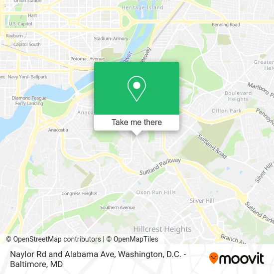 Naylor Rd and Alabama Ave map