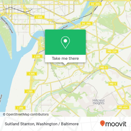 Mapa de Suitland Stanton, Washington, DC 20020