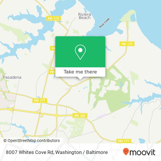 Mapa de 8007 Whites Cove Rd, Pasadena, MD 21122