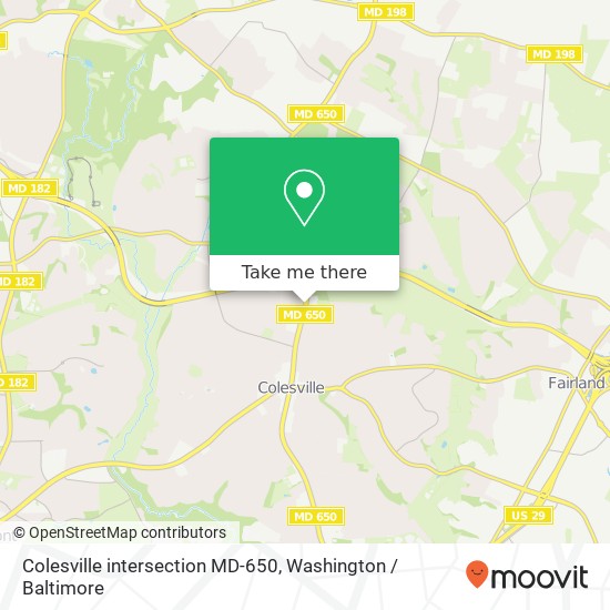 Colesville intersection MD-650, Silver Spring, MD 20904 map