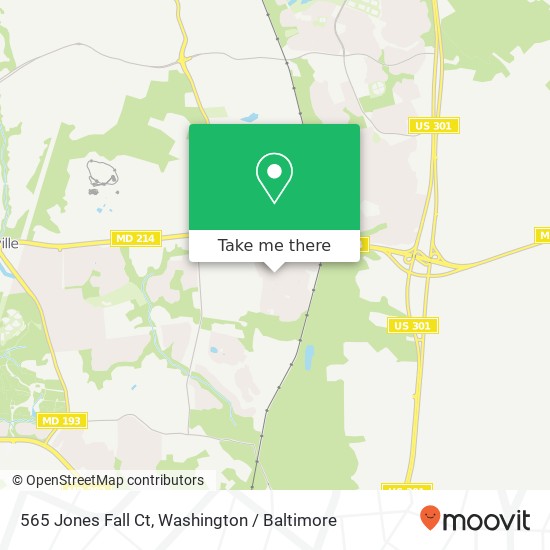 Mapa de 565 Jones Fall Ct, Bowie, MD 20721