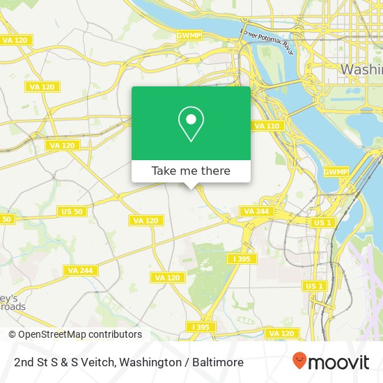 Mapa de 2nd St S & S Veitch, Arlington, VA 22204