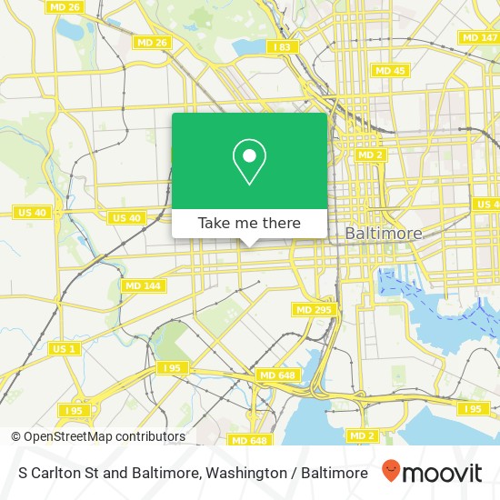 Mapa de S Carlton St and Baltimore, Baltimore, MD 21223