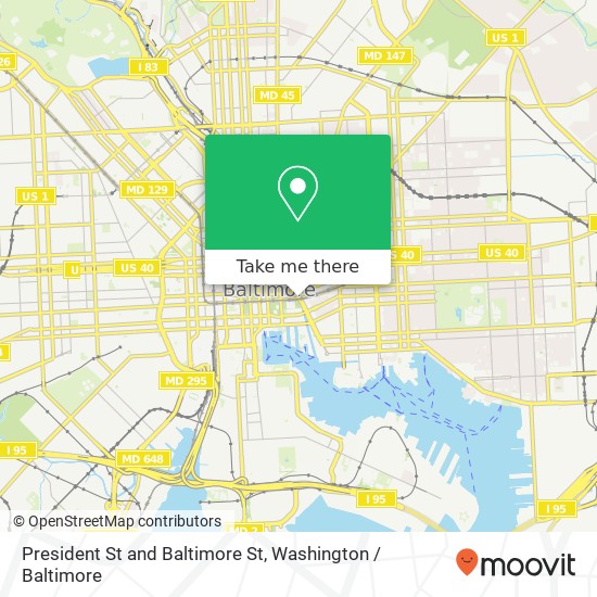 President St and Baltimore St, Baltimore, MD 21202 map