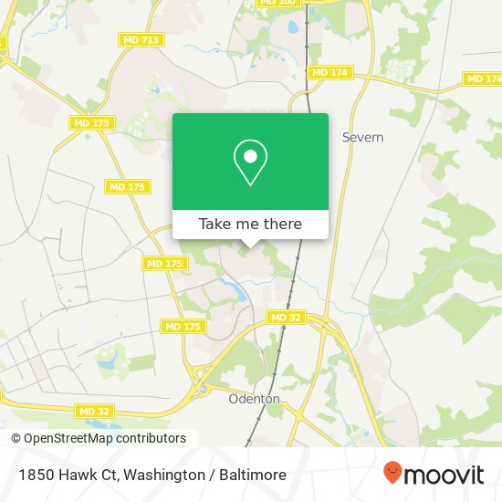 Mapa de 1850 Hawk Ct, Severn, MD 21144