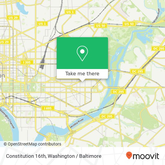 Constitution 16th, Washington, DC 20002 map