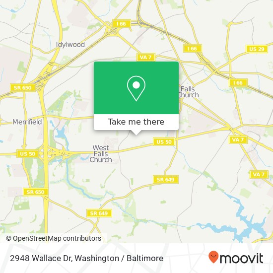 Mapa de 2948 Wallace Dr, Falls Church, VA 22042