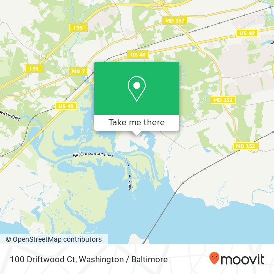 Mapa de 100 Driftwood Ct, Joppa, MD 21085