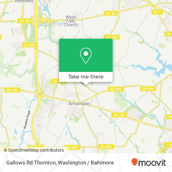 Mapa de Gallows Rd Thornton, Annandale, VA 22003