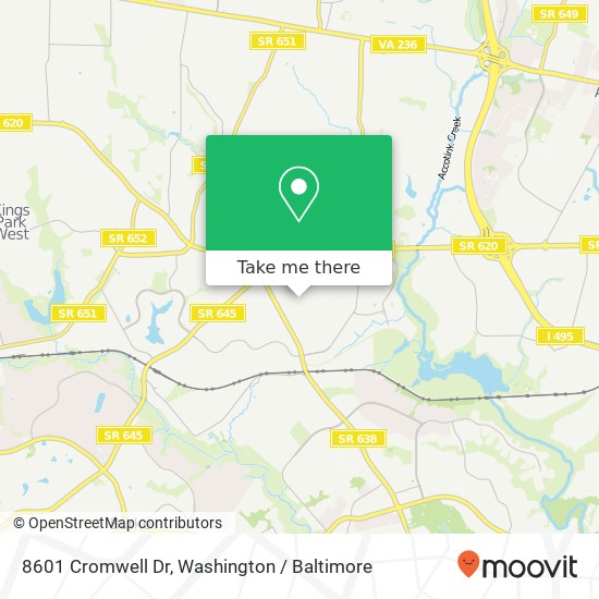 8601 Cromwell Dr, Springfield, VA 22151 map