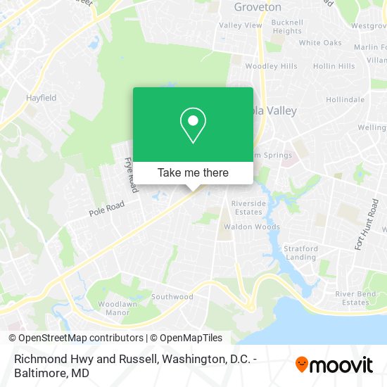 Richmond Hwy and Russell map