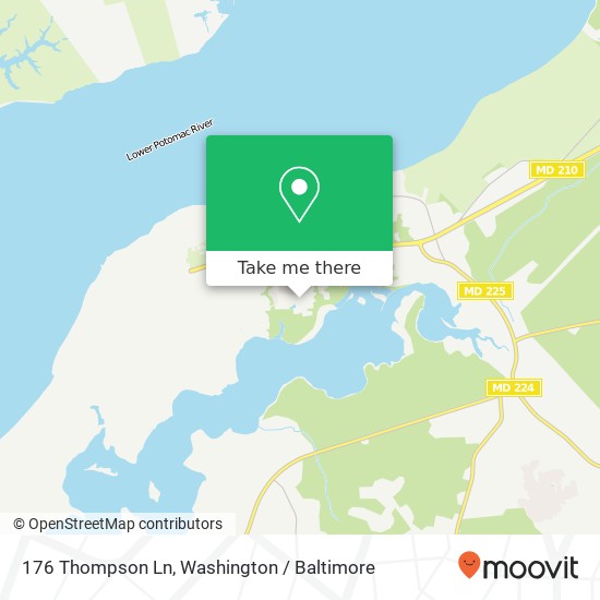 Mapa de 176 Thompson Ln, Indian Head, MD 20640