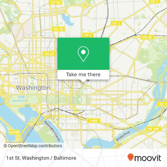 Mapa de 1st St, Washington, DC 20002