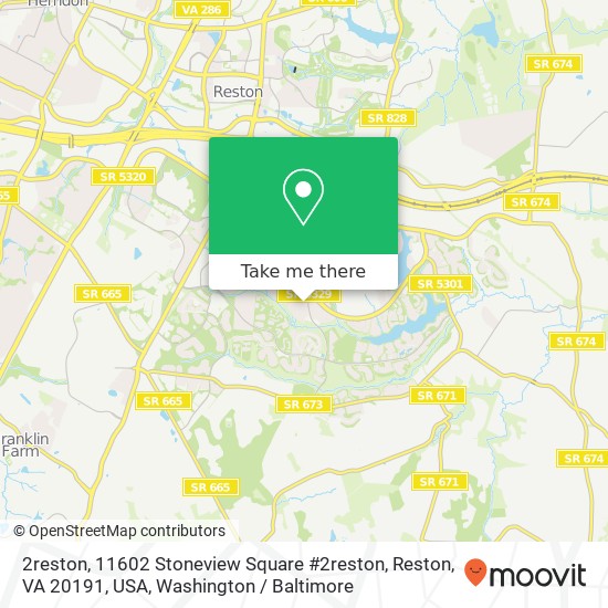 Mapa de 2reston, 11602 Stoneview Square #2reston, Reston, VA 20191, USA