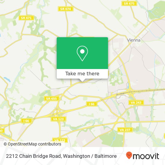 Mapa de 2212 Chain Bridge Road, 2212 Chain Bridge Rd, Oakton, VA 22124, USA