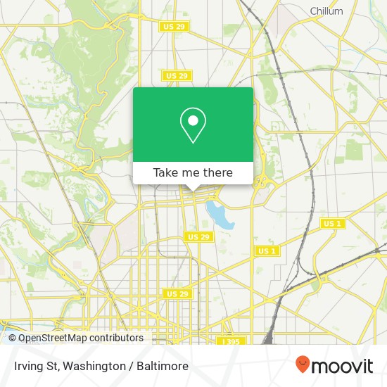 Mapa de Irving St, Washington, DC 20010