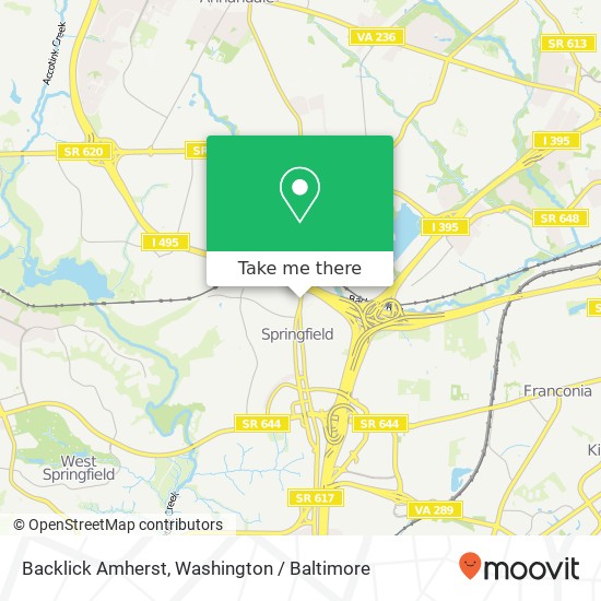 Backlick Amherst, Springfield, VA 22150 map