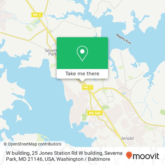 Mapa de W  building, 25 Jones Station Rd W  building, Severna Park, MD 21146, USA