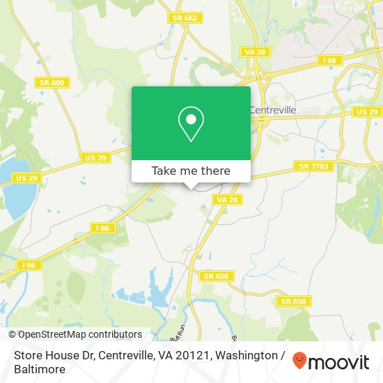 Mapa de Store House Dr, Centreville, VA 20121