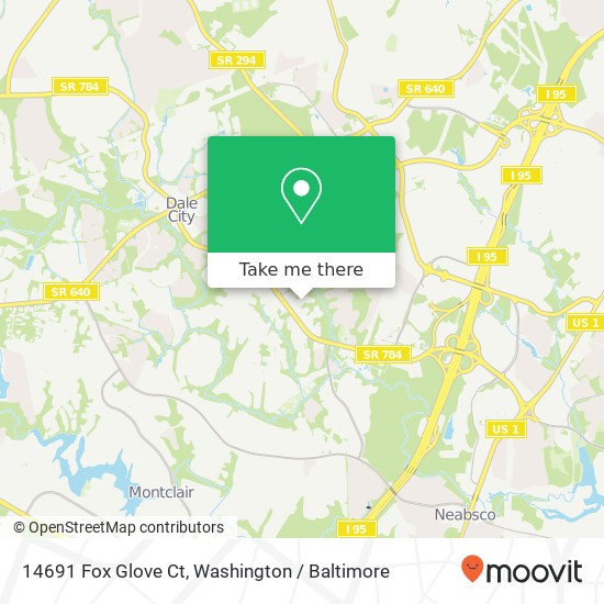 Mapa de 14691 Fox Glove Ct, Woodbridge, VA 22193